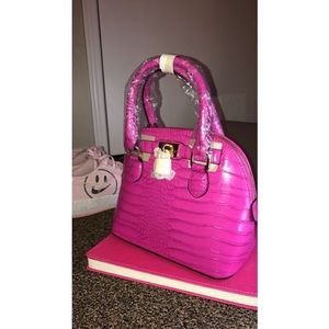 Hot Pink Faux Leather Purse
